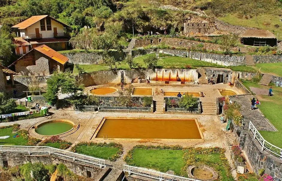 Aerial view of the Lares Hot Springs in Cusco