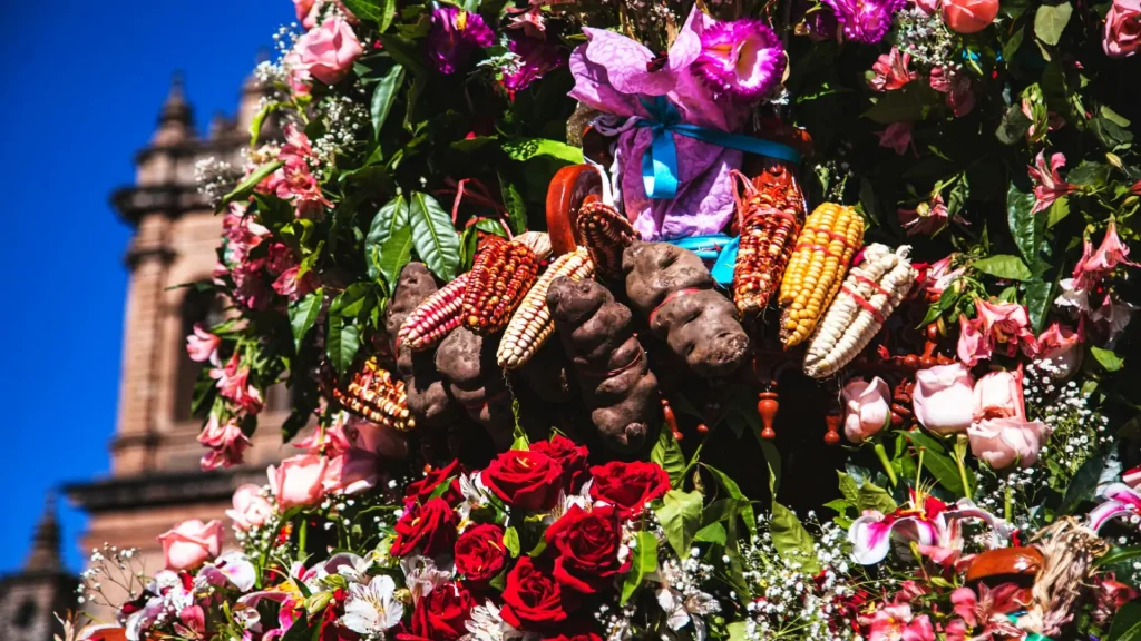 Andean floral, commonly displayed during cultural festivities in Peru