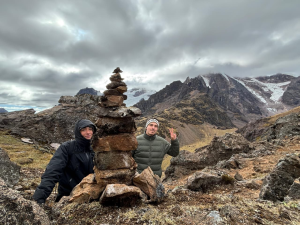Apachetas are mounds of stones built by travelers to thank the mountain spirits (Apus) for their protection and to ask for a safe journey