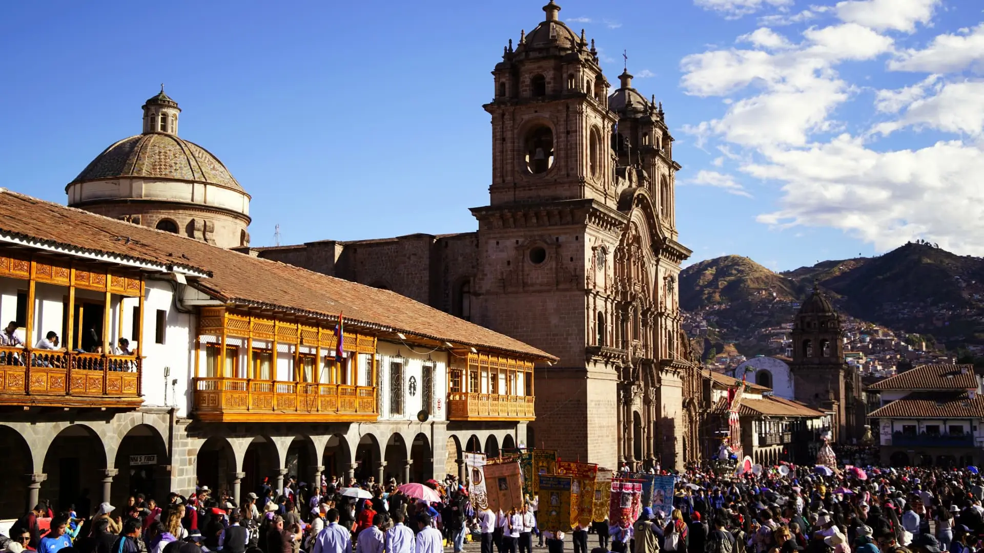 Cusco's Plaza de Armas during a celebration