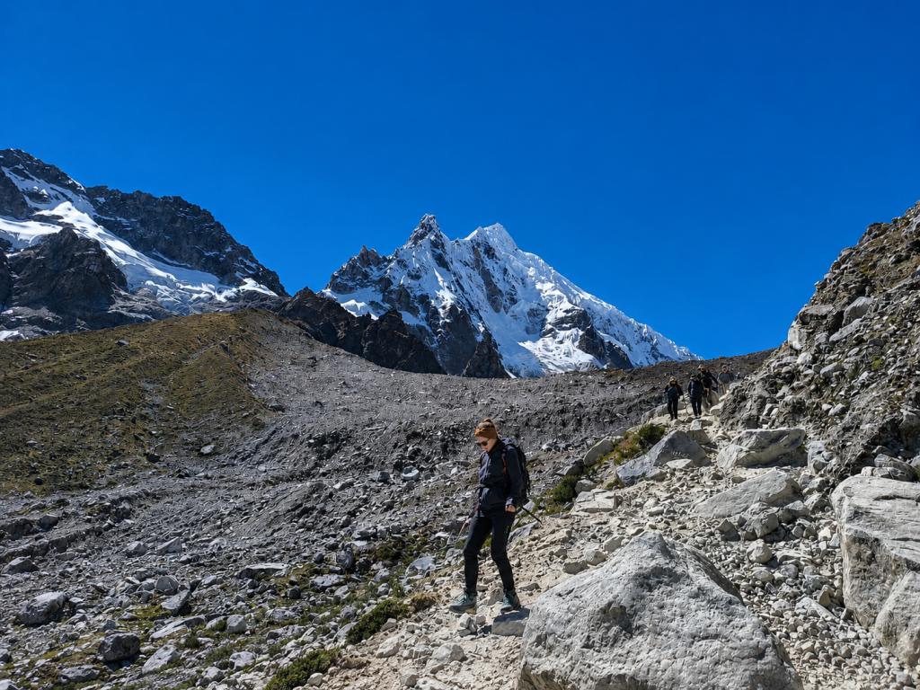 Descending the High Mountain Trails on the Salkantay Trek route