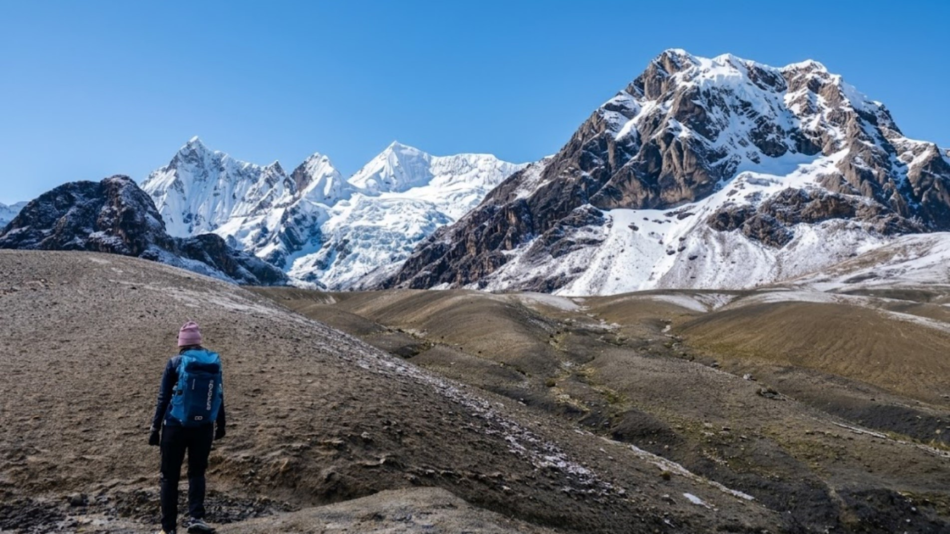 Dramatic high-altitude mountain scenery on an Ausangate trek tour