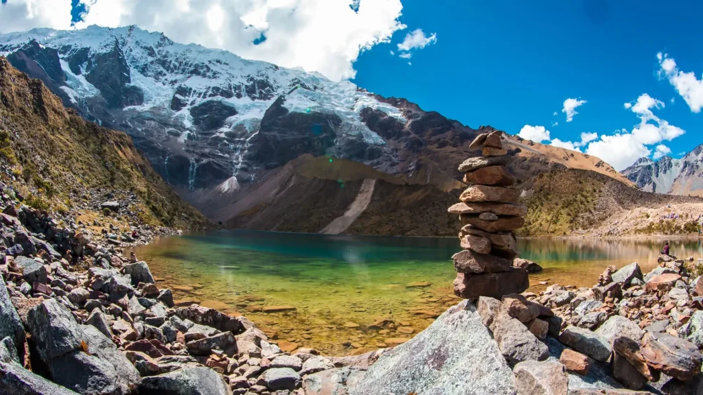 Glacial Lake with Stone Cairn