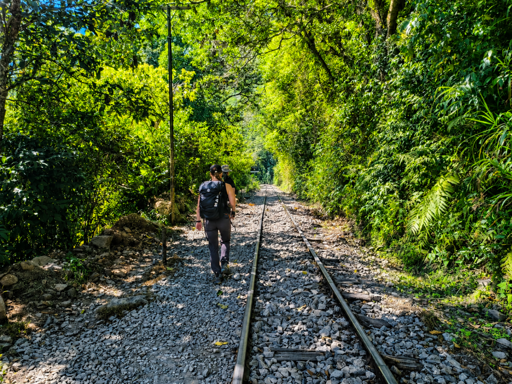 Hiking the Train Tracks to Aguas Calientes on the Salkantay Trek to Machu Picchu