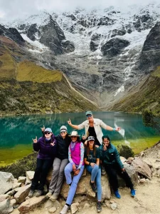 Lake Humantay, famous for its deep turquoise waters, which are the result of the melting snow on Mount Humantay