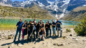 Humantay Lake, a stunning glacial lake located at the base of Mount Humantay in the Cusco region