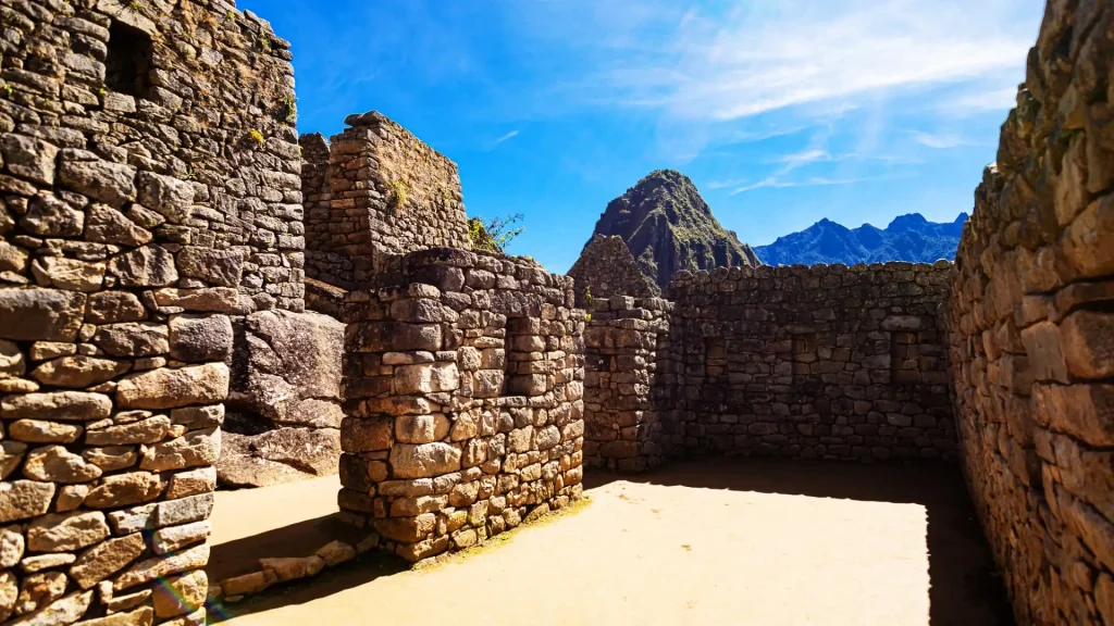 Machu Picchu, an ancient Inca citadel located in the Andes Mountains in Peru.
