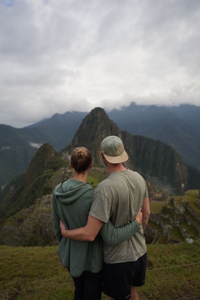 Panoramic view of the iconic Inca citadel of Machu Picchu in Peru, located about 2,430 meters above sea level