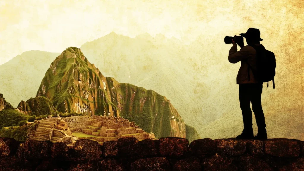 Photographers Silhouette at Machu Picchu