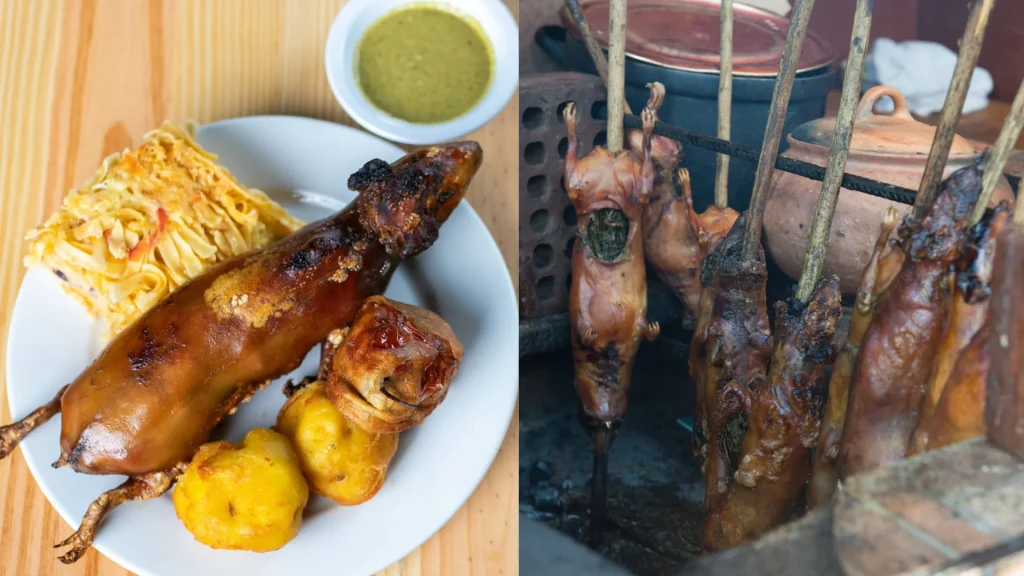Roasted guinea pig (cuy asado), a traditional delicacy of Andean cuisine, particularly in Peru
