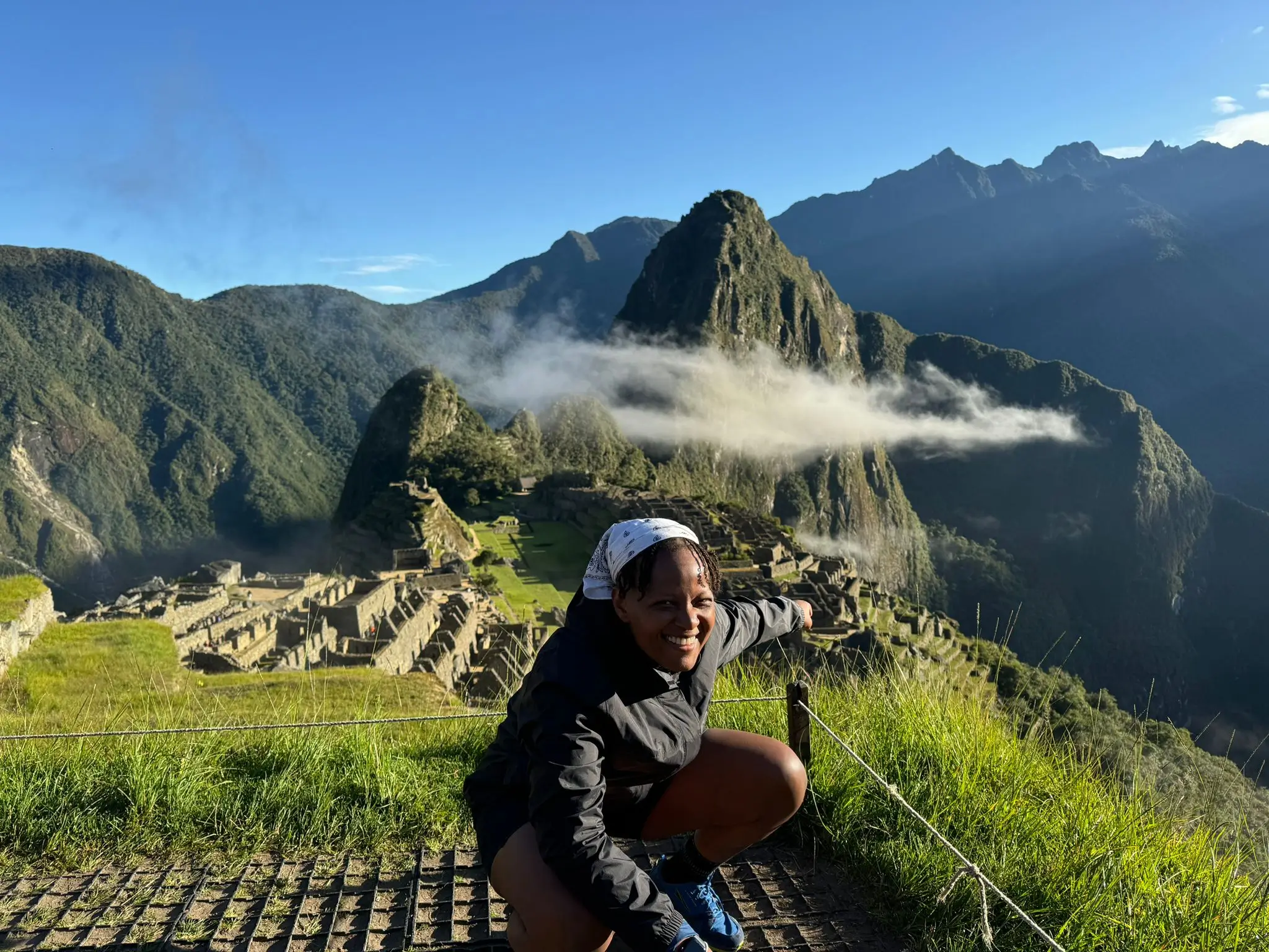 Stunning panoramic view of the Inca citadel of Machu Picchu, an archaeological site located in the eastern Andes mountain range in southern Peru