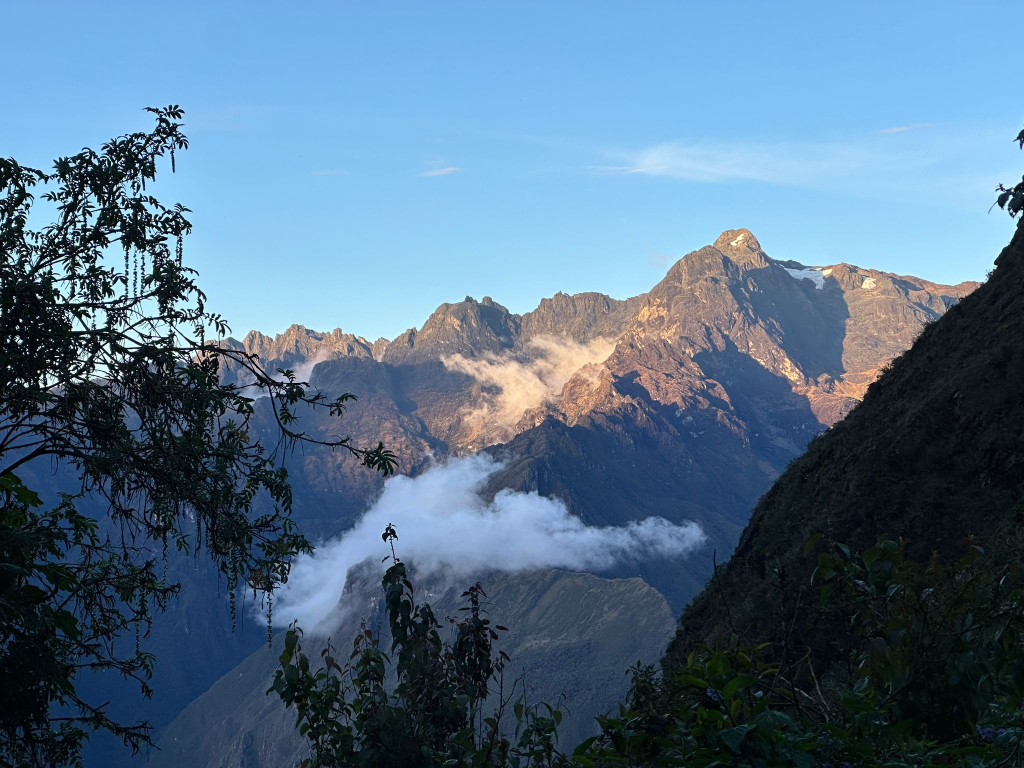 The majestic mountains of the Vilcabamba Range, visible from the Inca Trail to Machu Picchu.