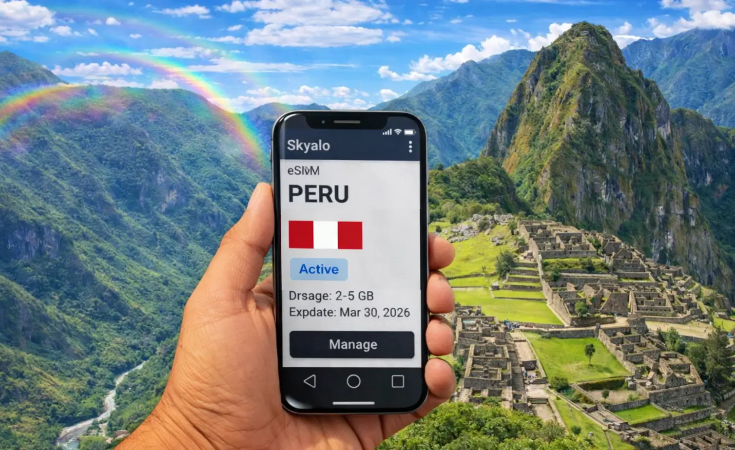 This is a Skyalo eSIM for Peru, providing data service