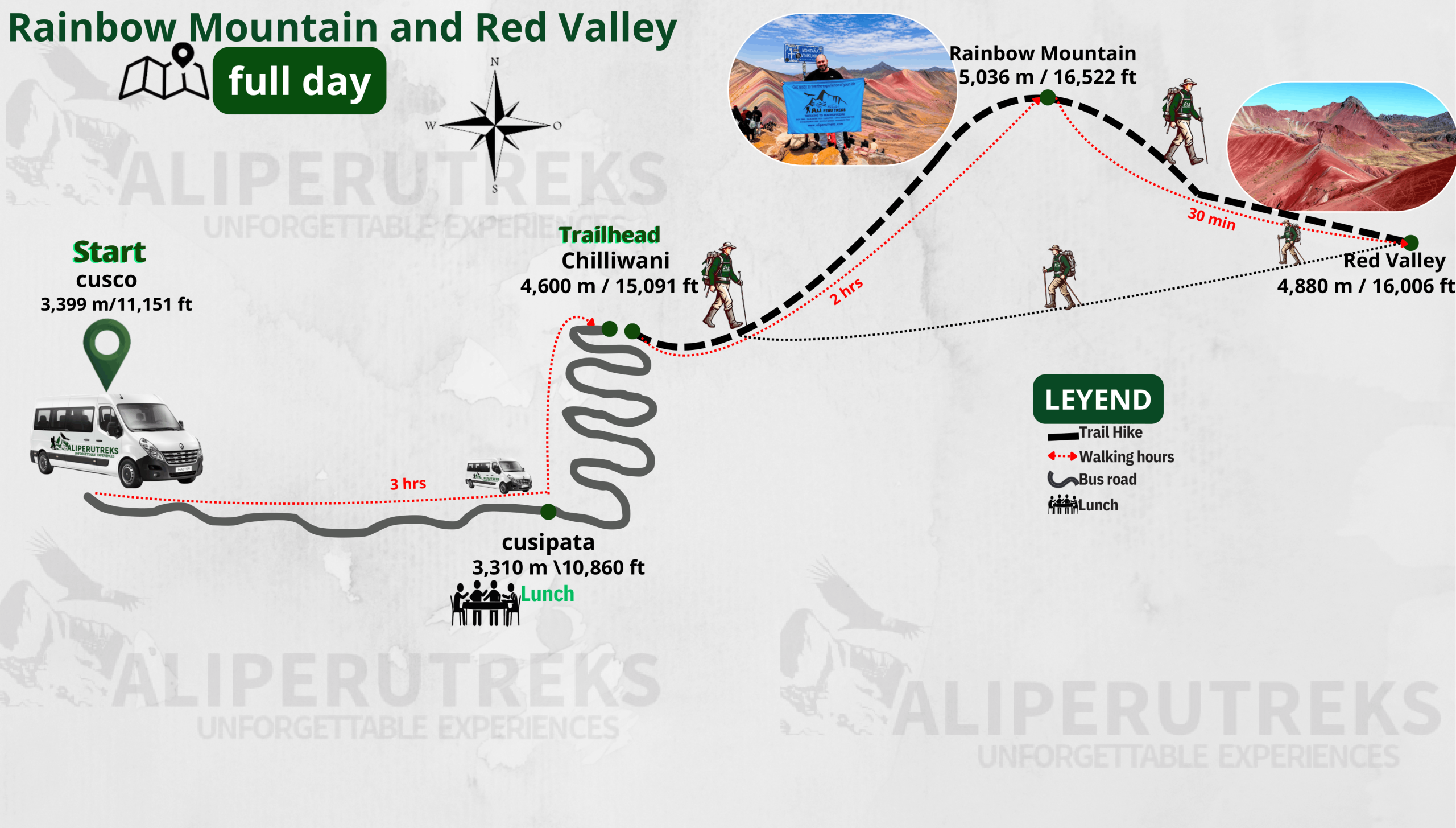 Rainbow Mountain And Red Valley Map