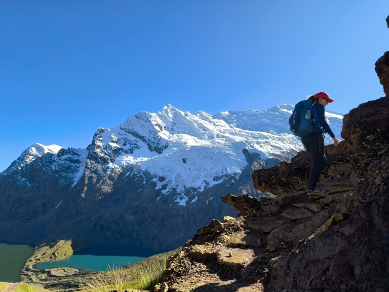 rocky trail with the majestic Mount Ausangate